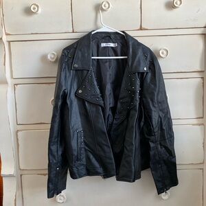 JustFab Black Studded Leather Jacket